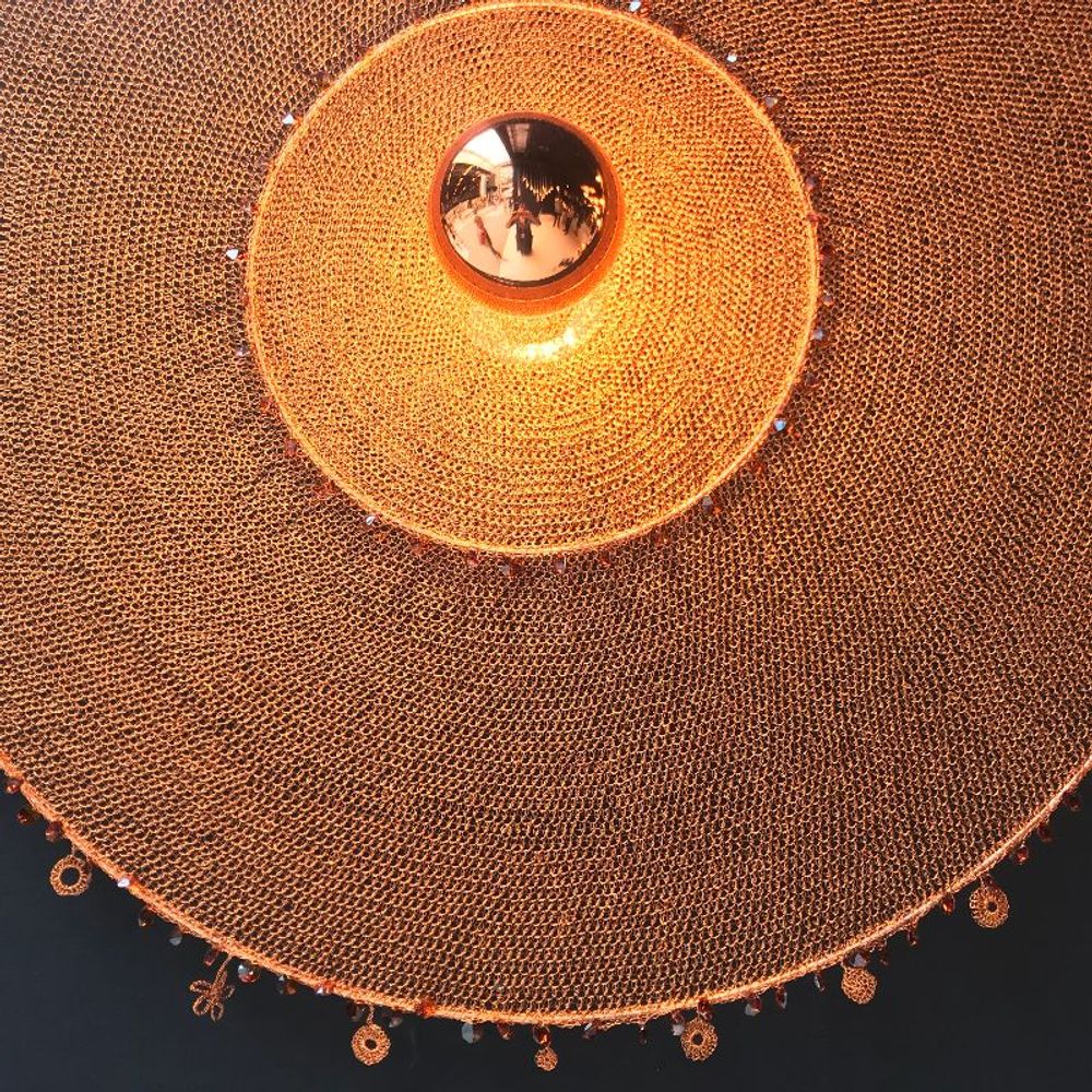 Appliques - APPLIQUE ECLIPSE diamètre 100CM EN FIL DE CUIVRE - LA LANGUOCHAT