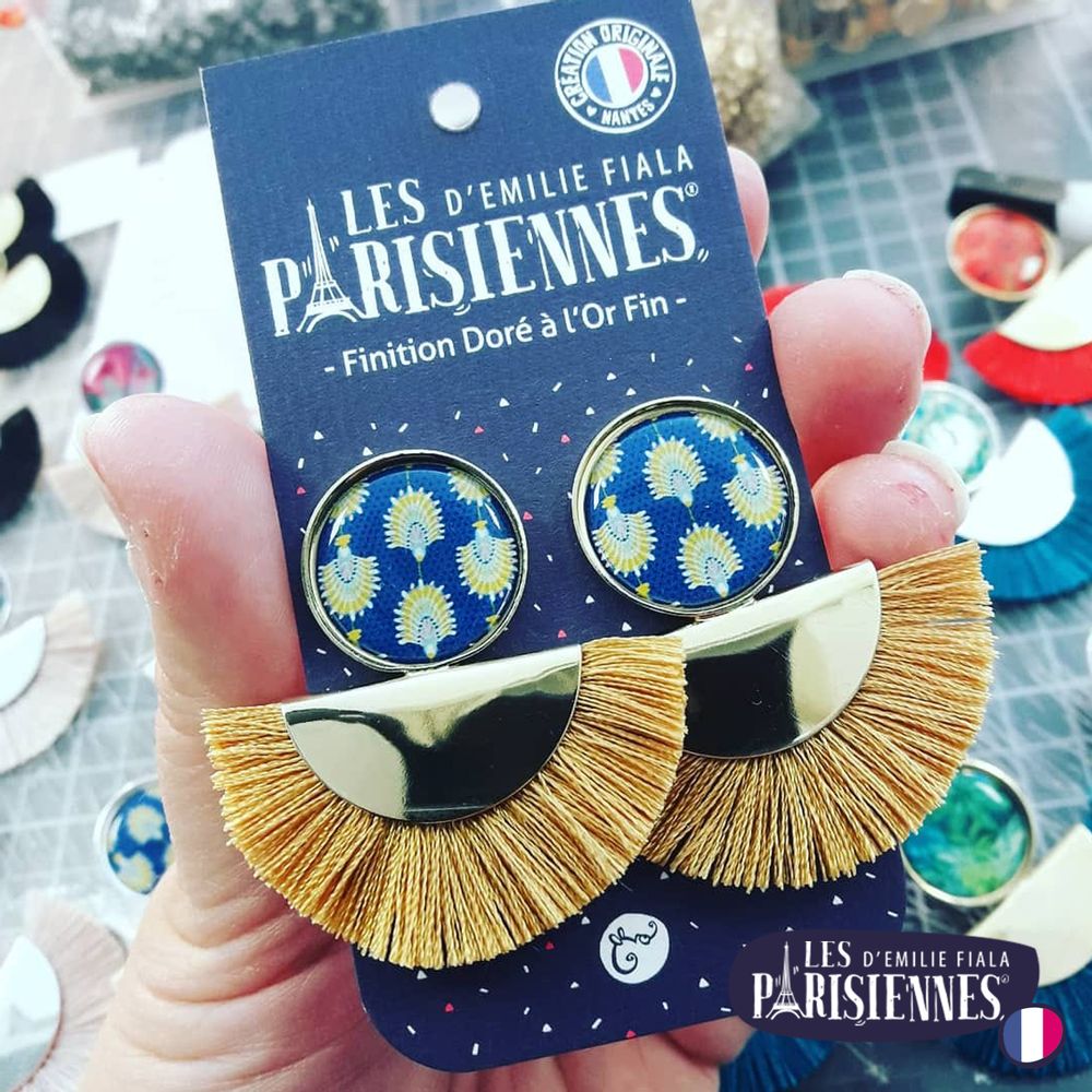 Bijoux - Earrings Pigalle fully gilded with fine gold Les Parisiennes d'Emilie FIALA Jungle - LES JOLIES D'EMILIE