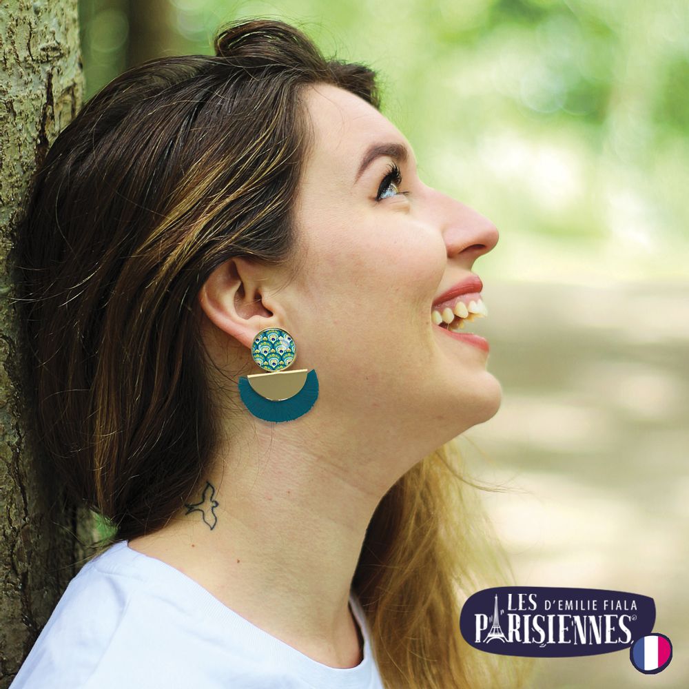 Bijoux - Earrings Pigalle fully gilded with fine gold Les Parisiennes d'Emilie FIALA Jungle - LES JOLIES D'EMILIE