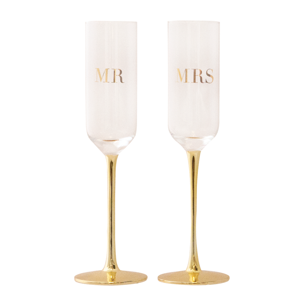 Gifts - Mr & Mrs Champagne Flutes - Set of 2 - CRISTINA RE