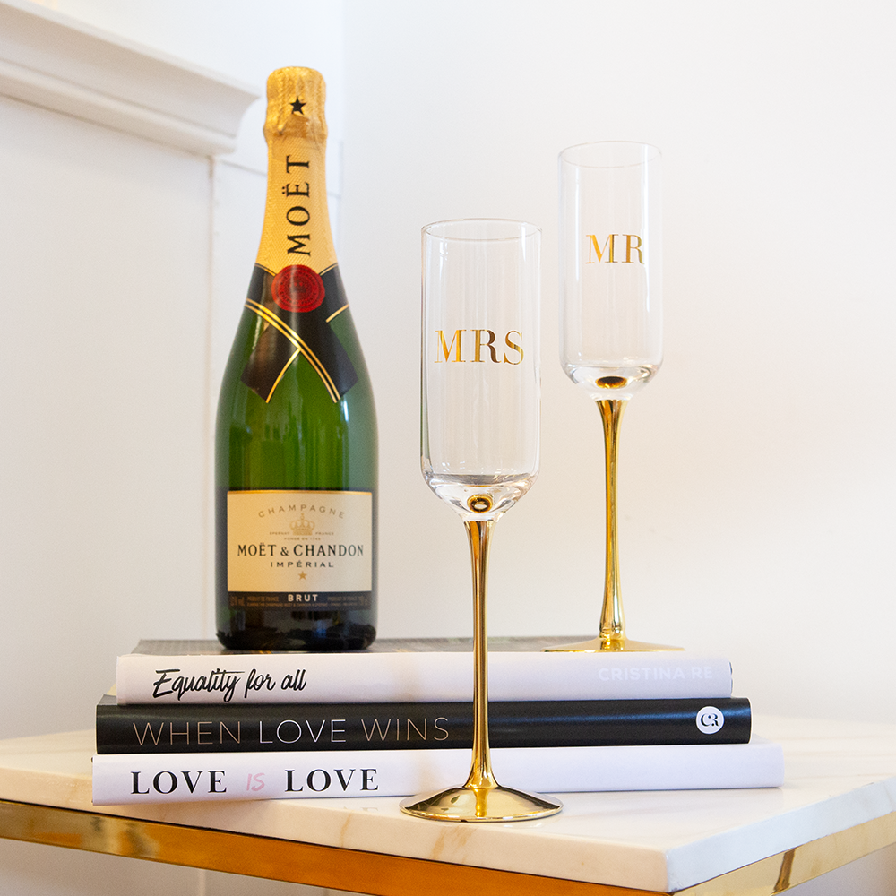 Gifts - Mr & Mrs Champagne Flutes - Set of 2 - CRISTINA RE