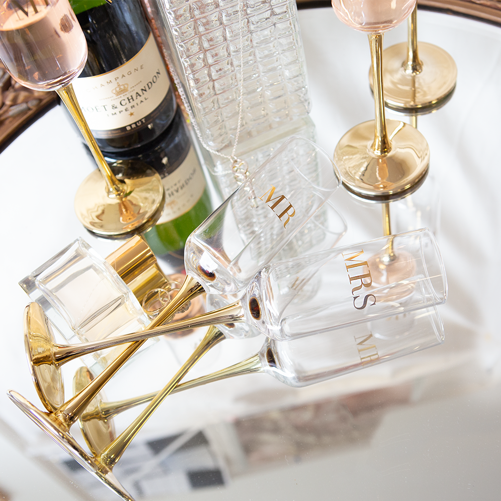 Gifts - Mr & Mrs Champagne Flutes - Set of 2 - CRISTINA RE