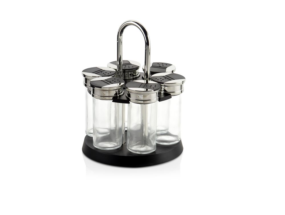 Ustensiles de cuisine - Porte-épices rotatif en chrome et verre CC70096 - ANDREA HOUSE