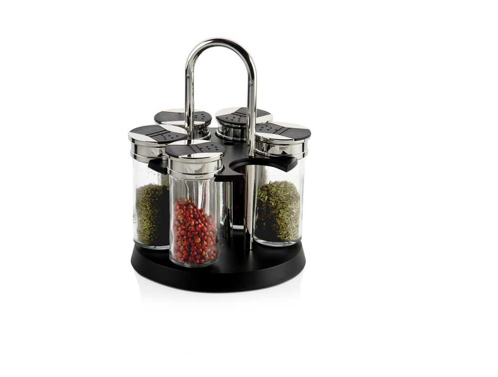 Ustensiles de cuisine - Porte-épices rotatif en chrome et verre CC70096 - ANDREA HOUSE
