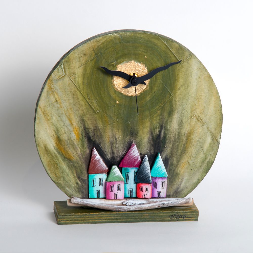 Clocks - Woodclock |Round clock - PITEROS DIMITRIS