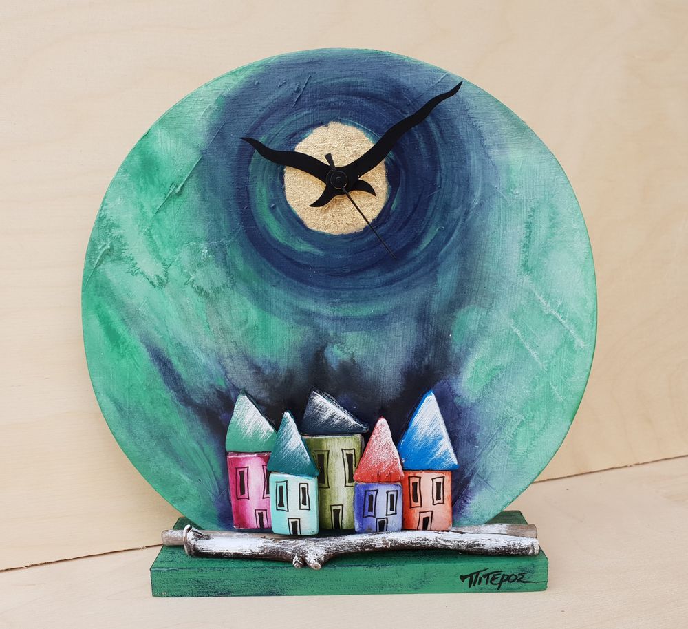 Clocks - Woodclock |Round clock - PITEROS DIMITRIS