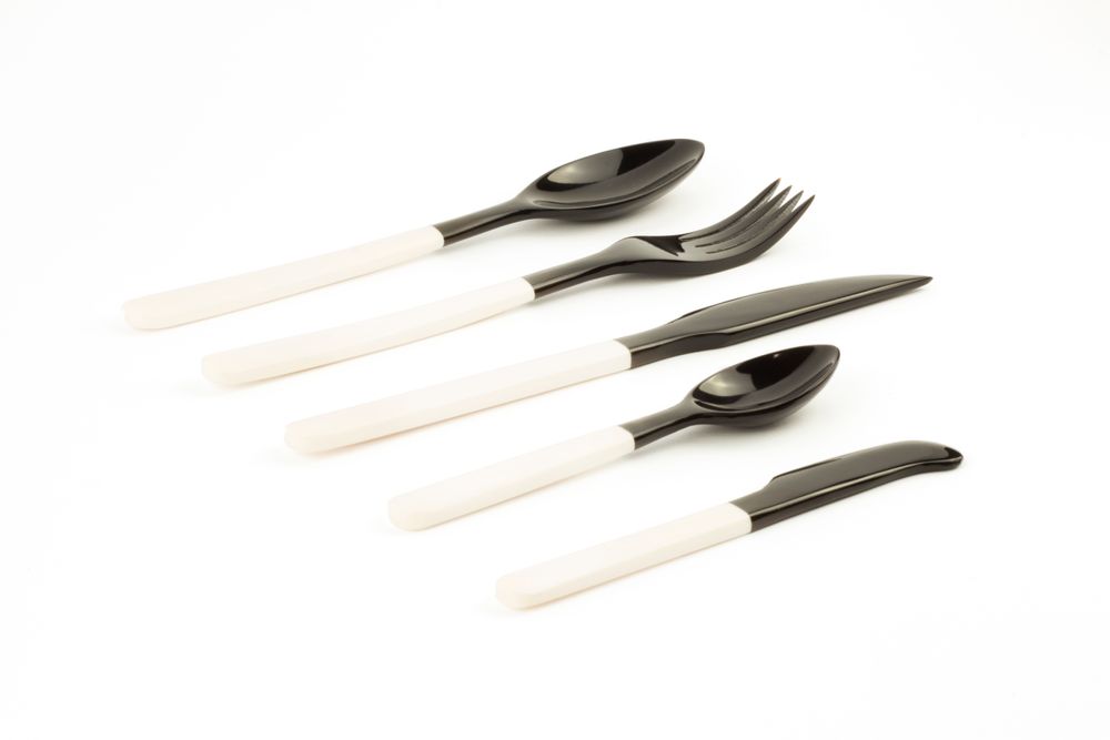 Flatware - Set of 3 small cutlery in natural horn - L INDOCHINEUR X RIVÊT