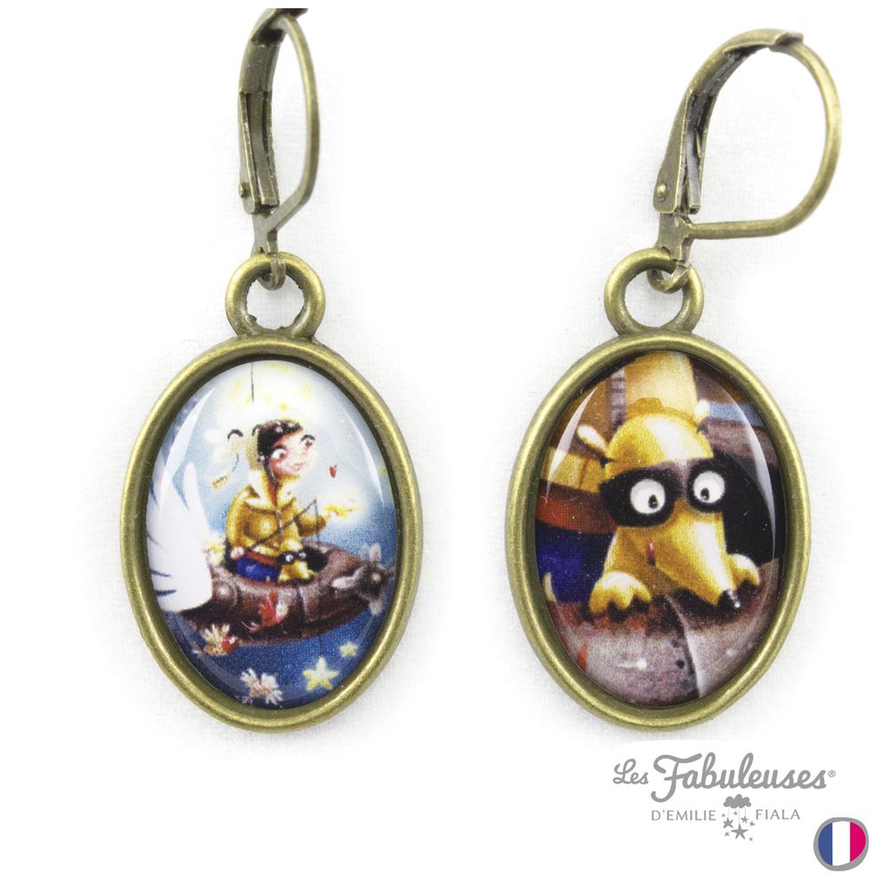 Bijoux - Earrings brass Les Fabuleuses d'Emilie FIALA Le Pêcheur d'Etoiles - LES FABULEUSES D'EMILIE FIALA