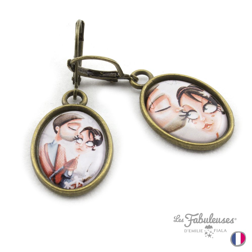 Bijoux - Earrings brass Les Fabuleuses d'Emilie FIALA Le Pêcheur d'Etoiles - LES FABULEUSES D'EMILIE FIALA