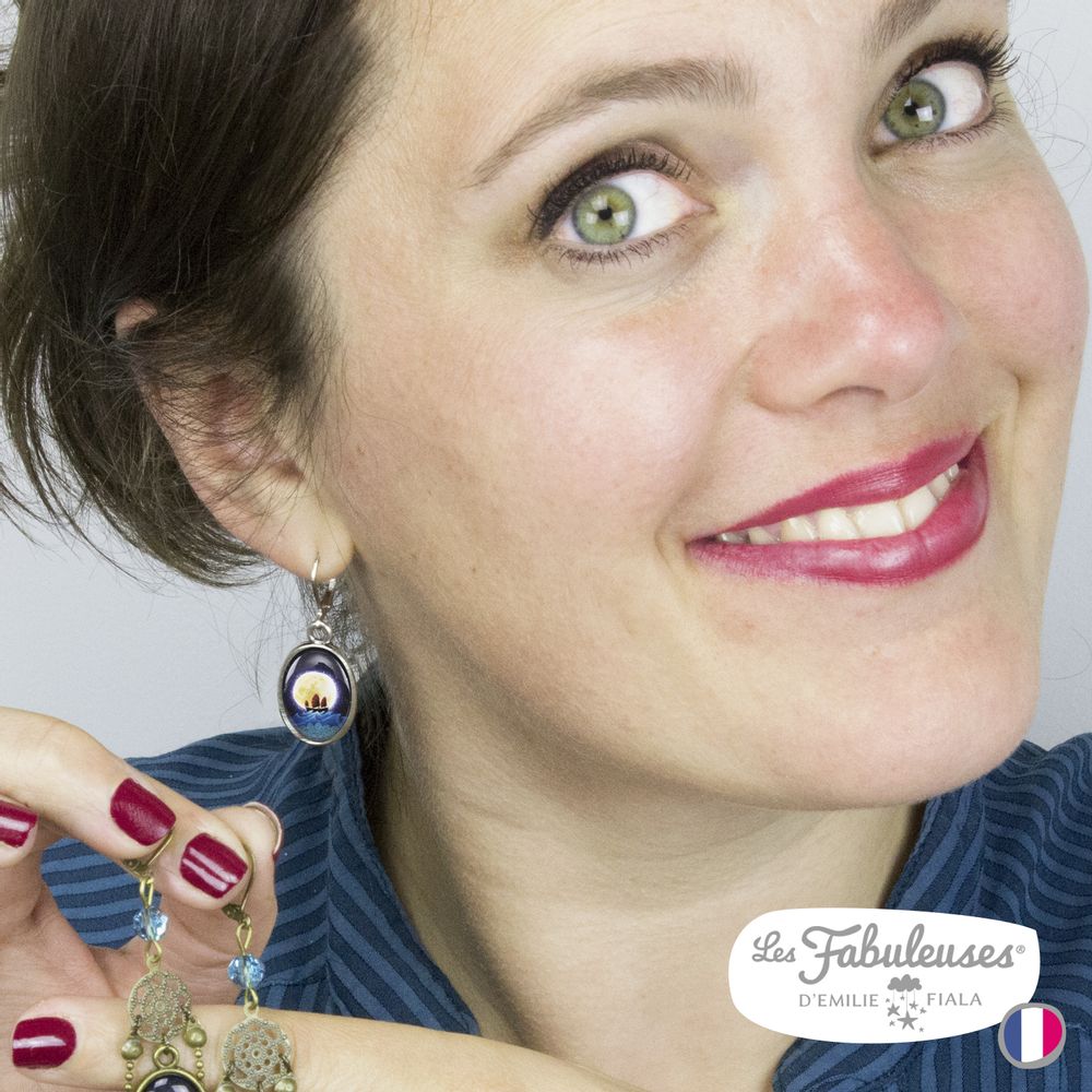 Bijoux - Earrings brass Les Fabuleuses d'Emilie FIALA Le Pêcheur d'Etoiles - LES FABULEUSES D'EMILIE FIALA