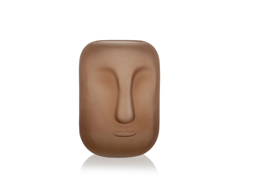 Vases - Face matt brown glass vase CR70138 - ANDREA HOUSE