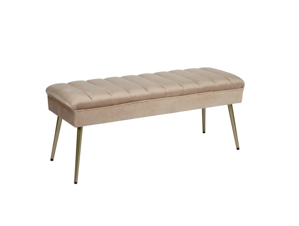 Benches for hospitalities & contracts - Tobler beige velvet bench MU70018 - ANDREA HOUSE