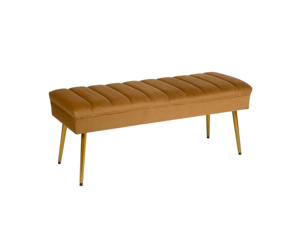Benches - Tobler  Toffee Velvet Bench MU70019 - ANDREA HOUSE