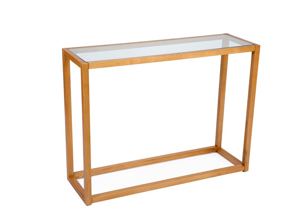 Console table - Oak wood and glass console MU70189 - ANDREA HOUSE