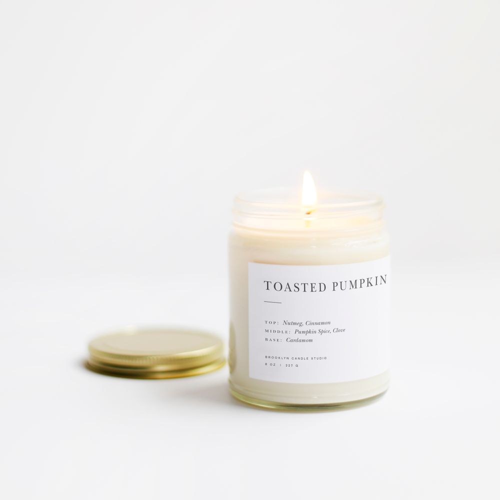 Floral decoration - Toasted Pumpkin Minimalist Candle - BROOKLYN CANDLE STUDIO