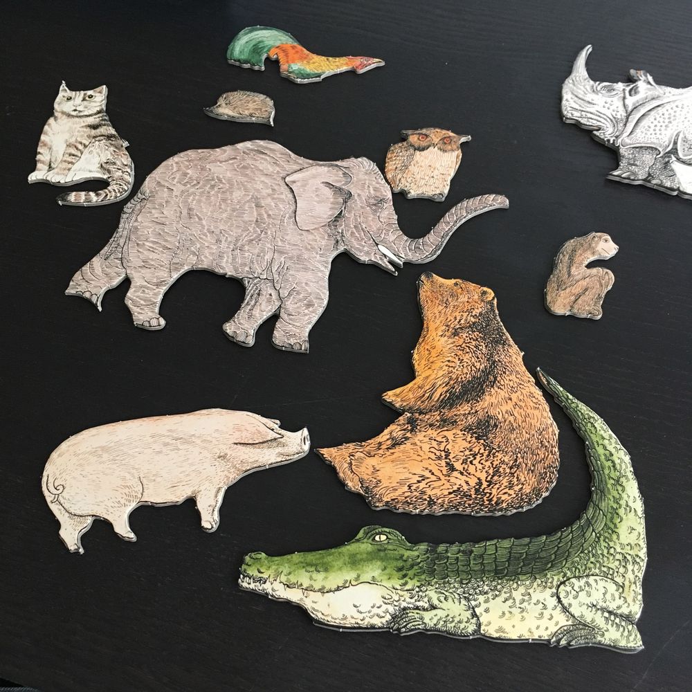 Decorative objects - Tierpuzzle - Puzzle of 33 animals - PA DESIGN