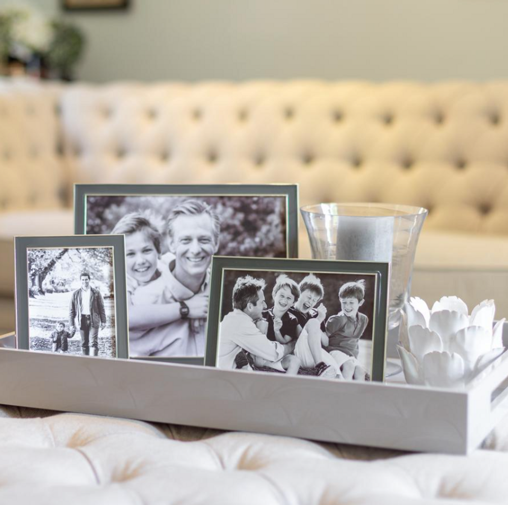 Hotel bedrooms - Taupe Enamel & Silver Frame - ADDISON ROSS