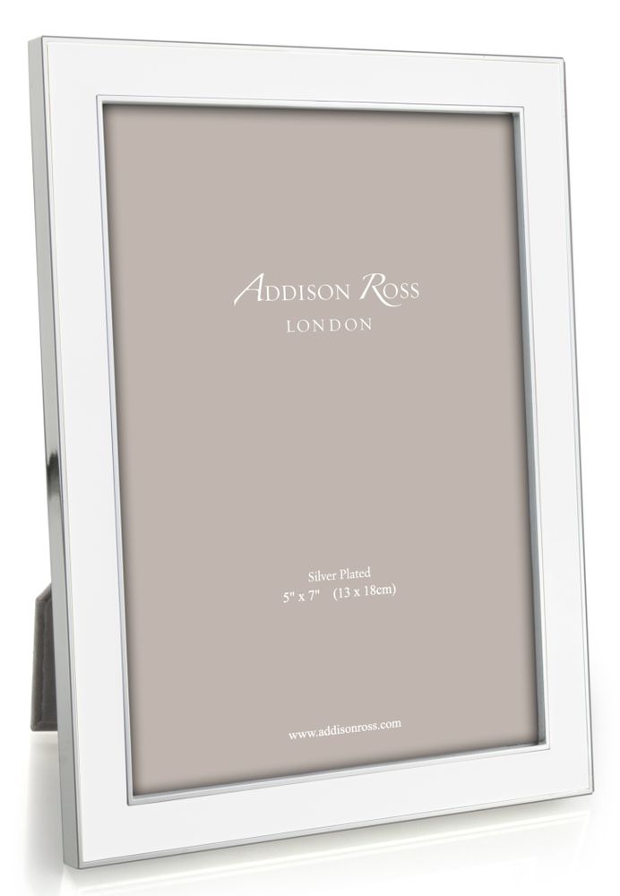 Chambres d'hôtels - Cadre en émail blanc et argent - ADDISON ROSS