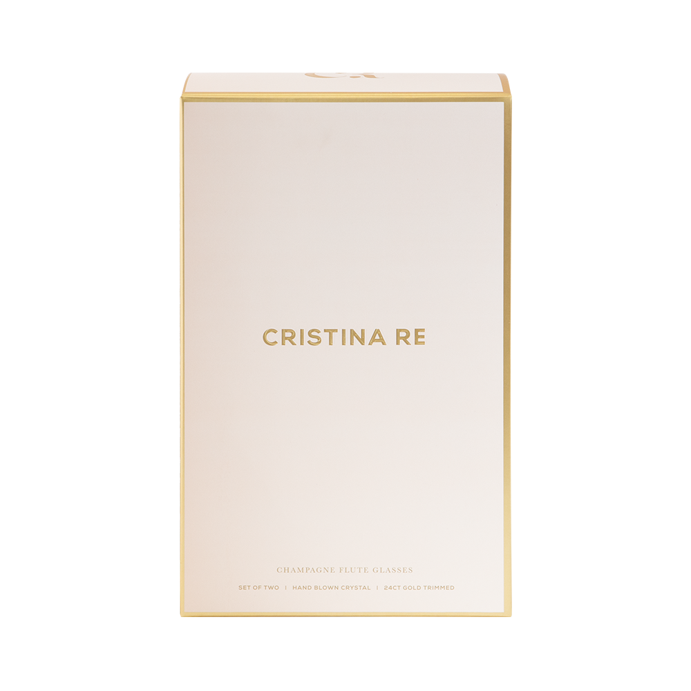 Cadeaux - Lot de 2 flûtes à champagne en cristal rose - CRISTINA RE