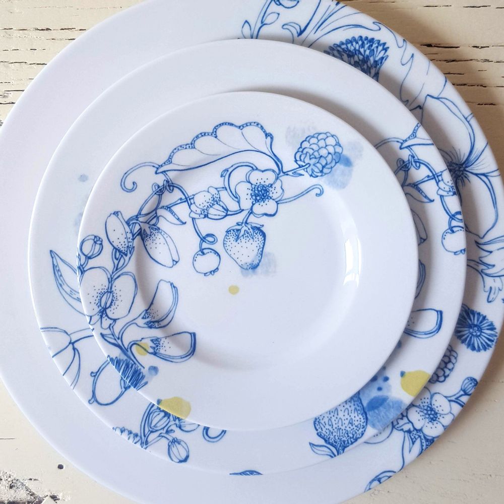 Ceramic - Blue Summer Plates - FRANCESCA COLOMBO