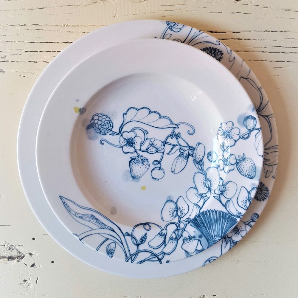 Ceramic - Blue Summer Plates - FRANCESCA COLOMBO