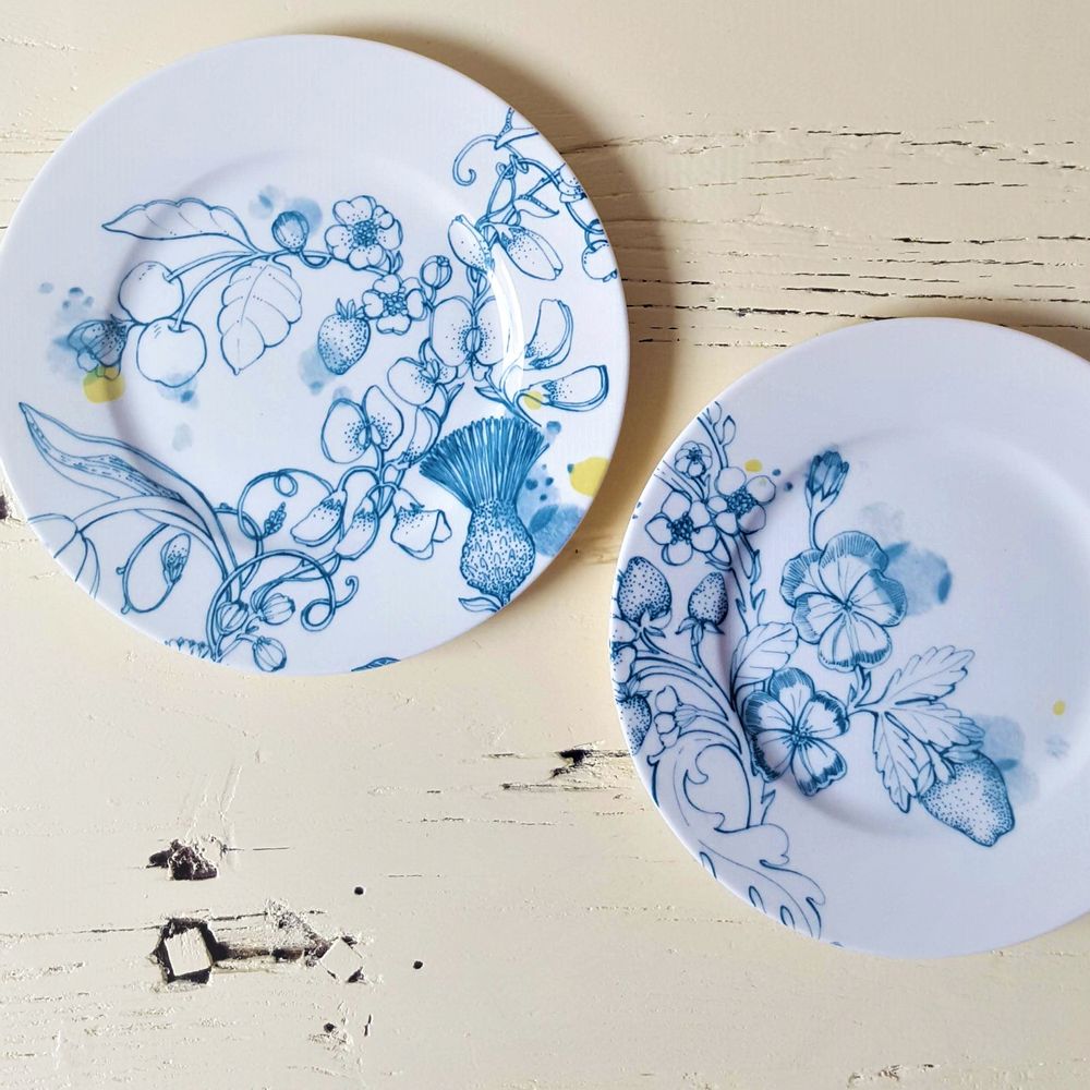Ceramic - Blue Summer Plates - FRANCESCA COLOMBO