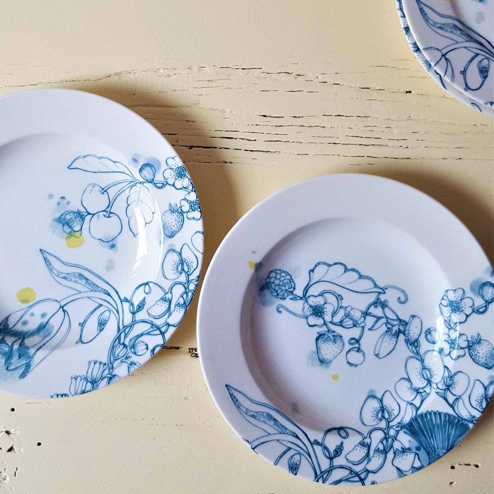 Ceramic - Blue Summer Plates - FRANCESCA COLOMBO