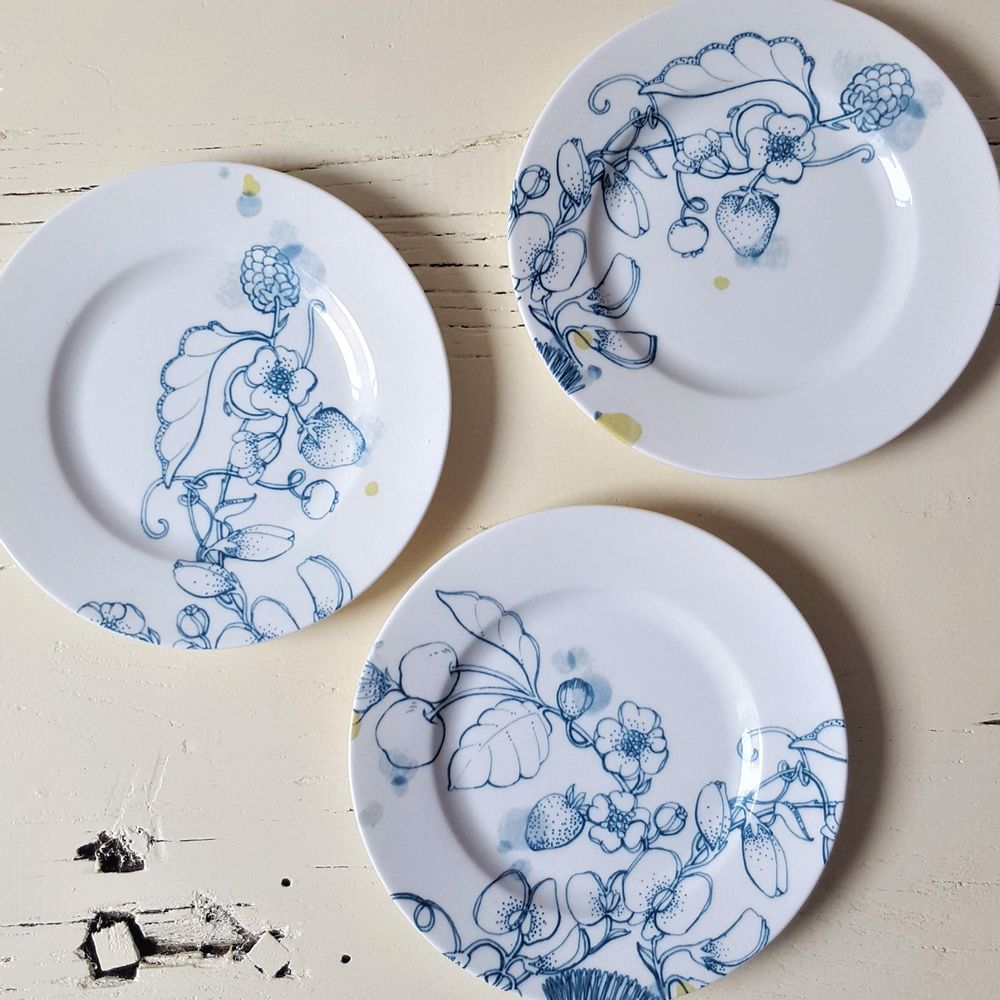 Ceramic - Blue Summer Plates - FRANCESCA COLOMBO