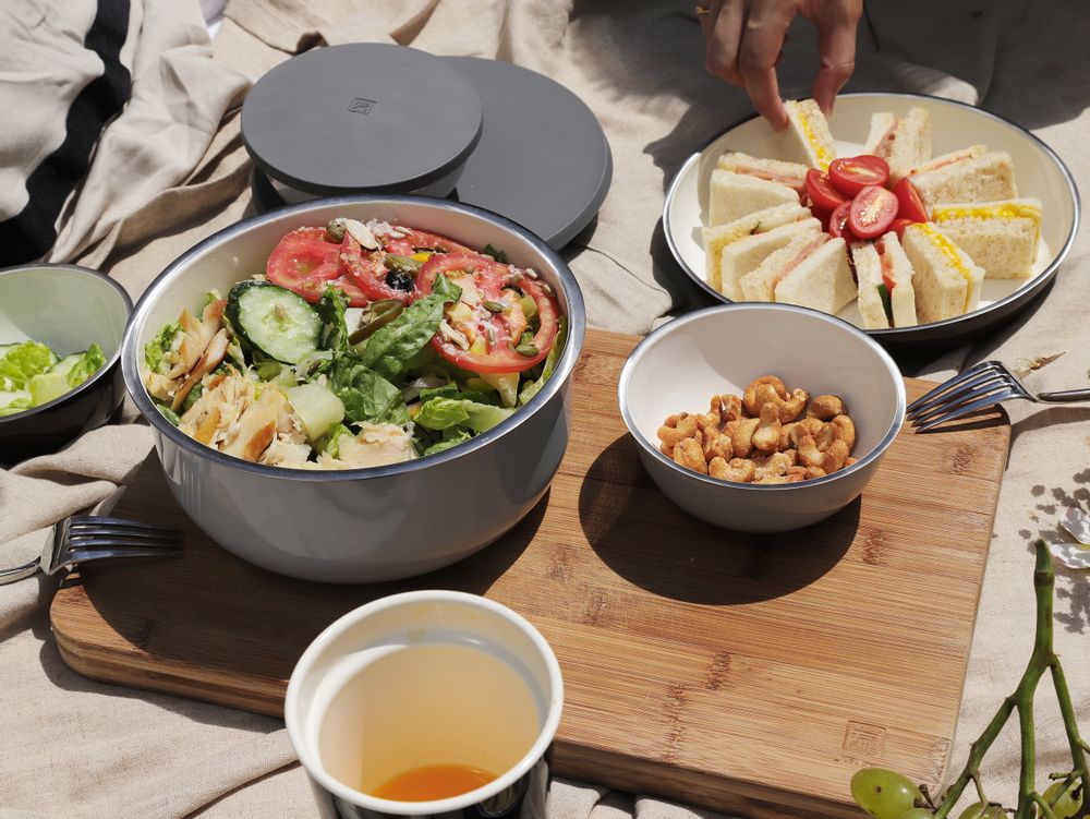 Barbecues - Email sur acier inoxydable « Rassembler » -pot (18cm) - JIA