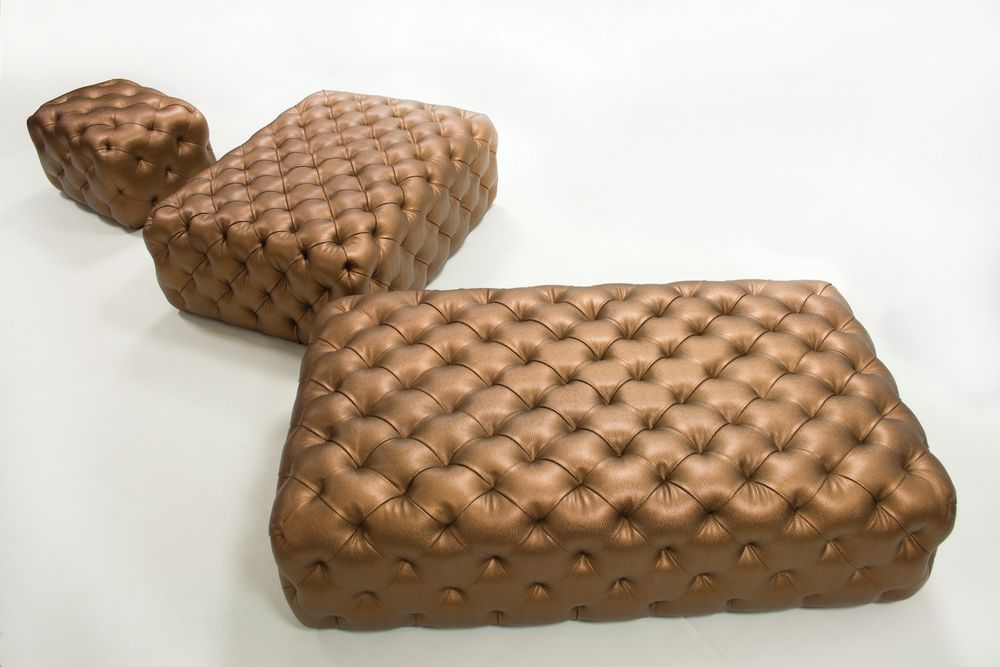 Sièges pour collectivités - Capiton Pouf Contemporain | Pouf - CREARTE COLLECTIONS
