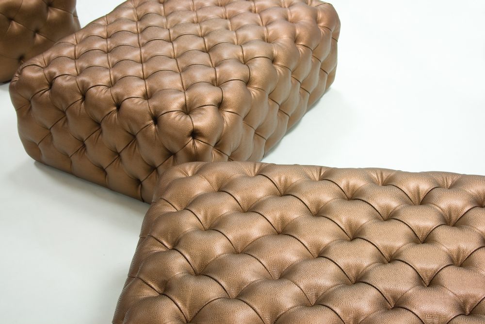 Sièges pour collectivités - Capiton Pouf Contemporain | Pouf - CREARTE COLLECTIONS