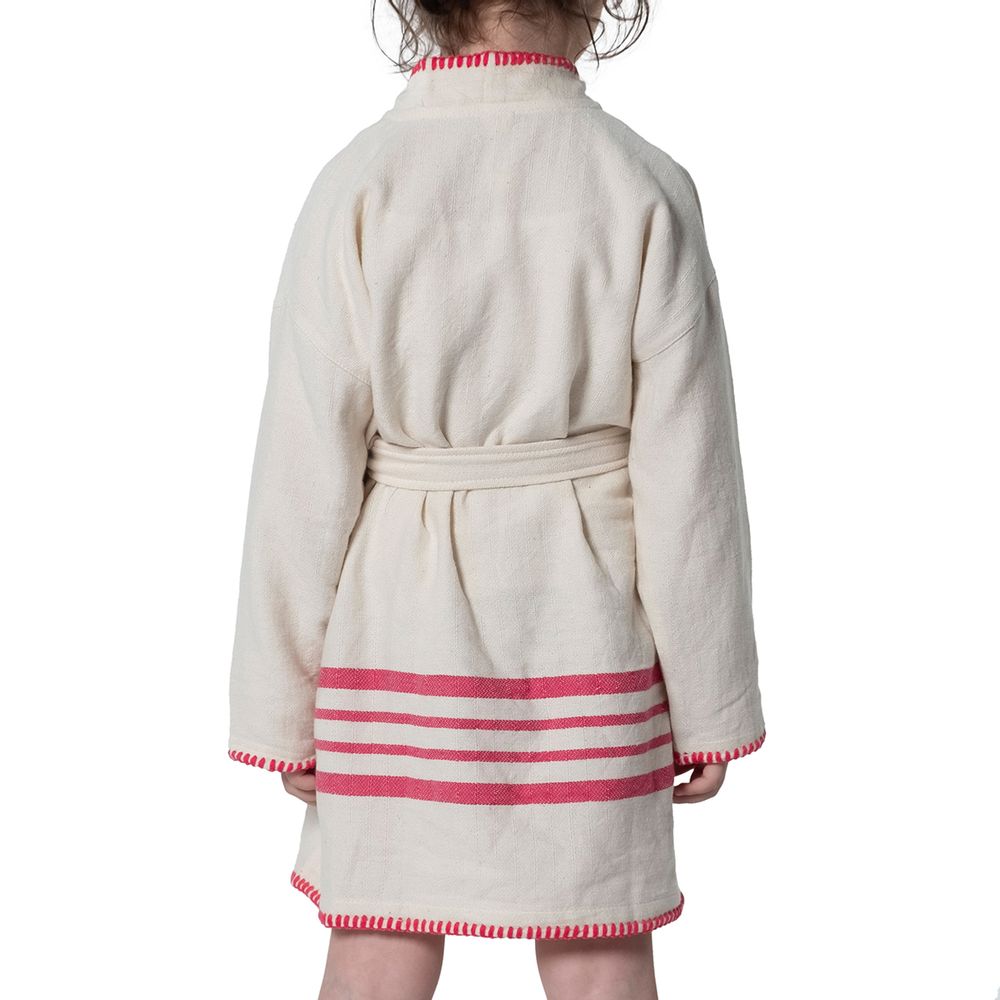 Children's bathtime - KIDS BATHROBE HOODED  COTTON  HANDMADE - LALAY