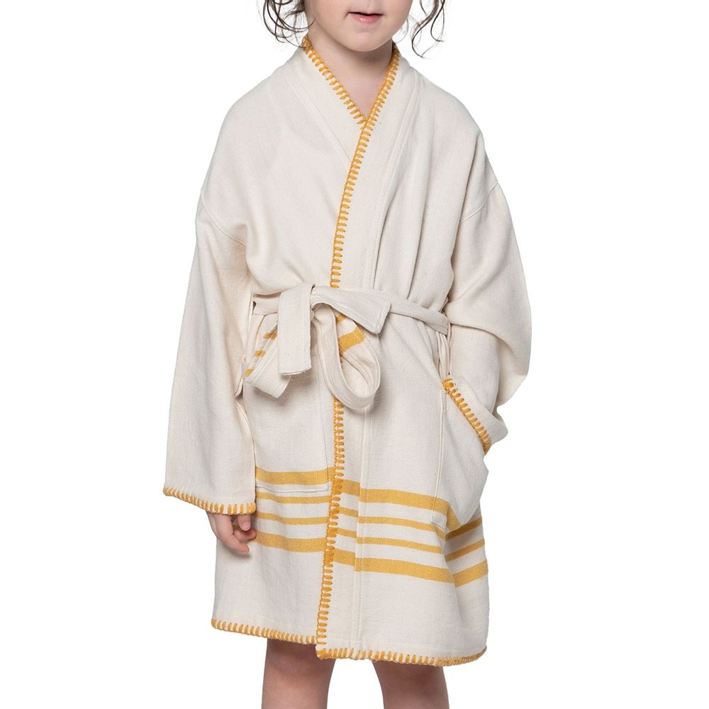 Children's bathtime - KIDS BATHROBE HOODED  COTTON  HANDMADE - LALAY