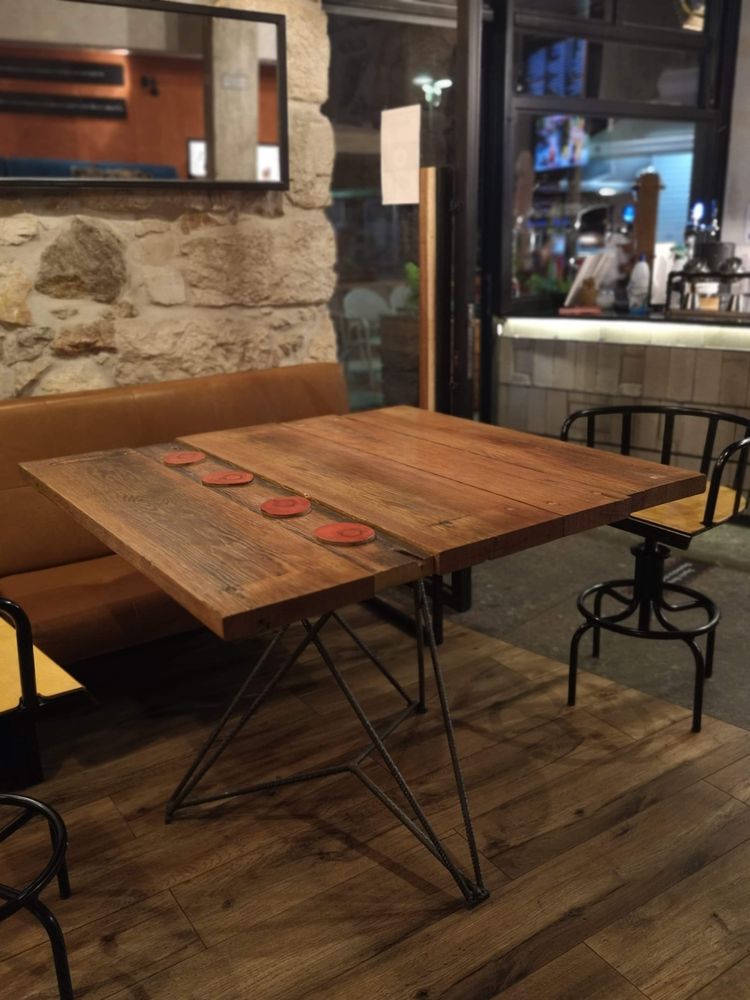 Dining Tables - Star base with “upcycling wooden” top - LIVING MEDITERANEO