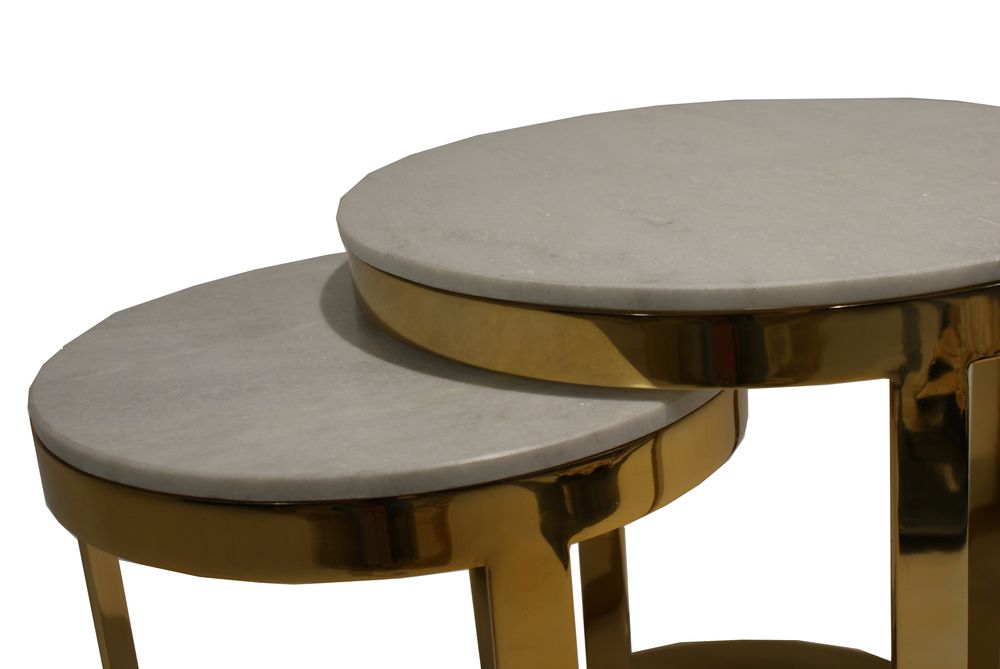 Autres tables - table d'appoint Pluie d'or ensemble de 2 - VAN ROON LIVING