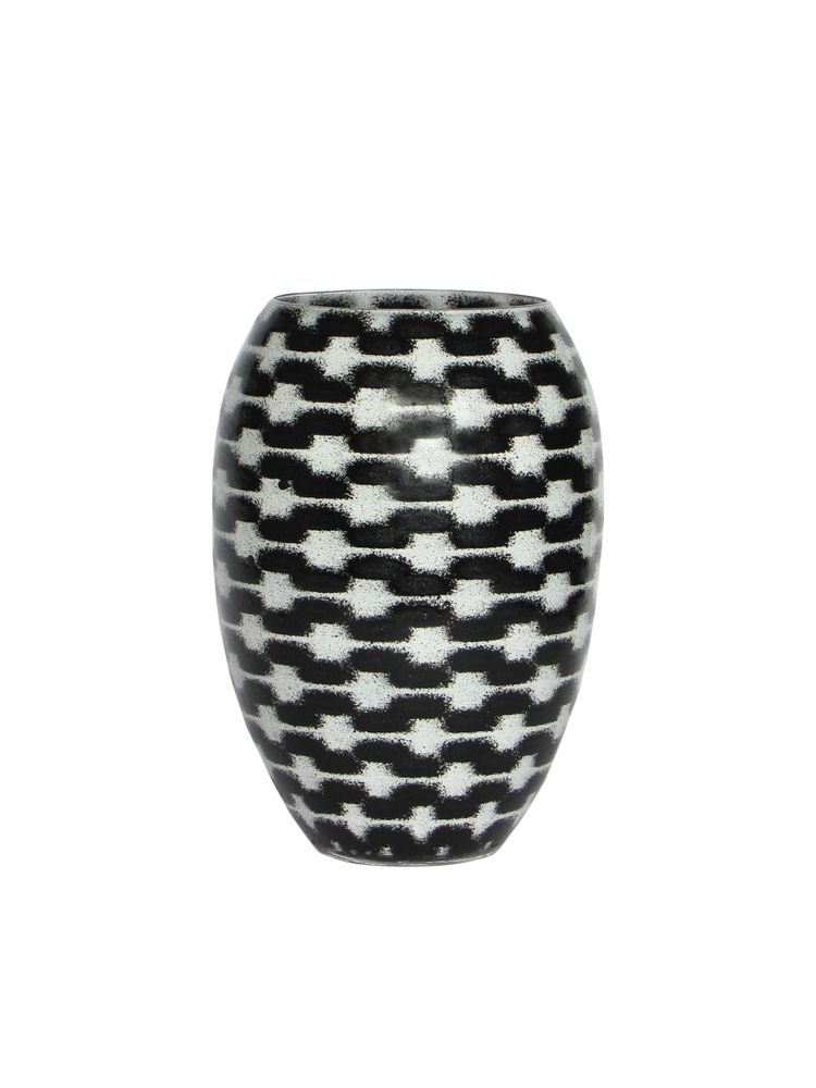 Vases - B&W Resonance Barrel Vase Medium - SYNCHROPAINT