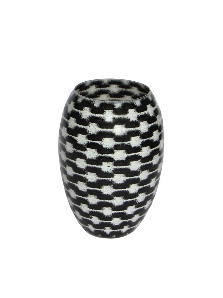 Vases - B&W Resonance Barrel Vase Medium - SYNCHROPAINT