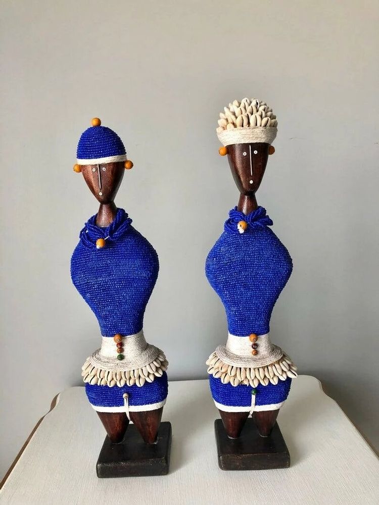 Objets de décoration - Poupées namji, poupées africaines, déco ethnique, objet de décoration, poupées en bois et perle ou poupées de fertilité ou poupées pour décoration d'intérieur - HOME DECOR FR