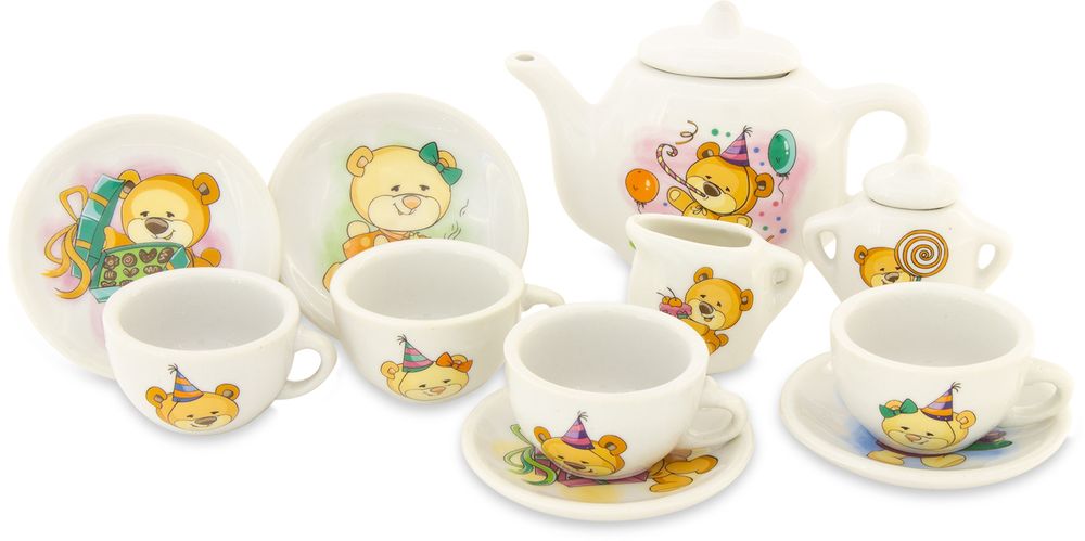 Toys - PORCELAIN TEA SET IN CASE: BEAR - ULYSSE COULEURS D'ENFANCE
