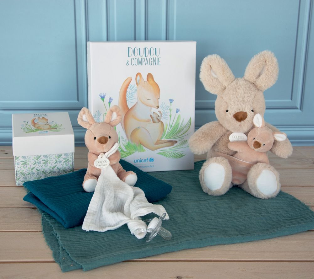 Peluches - UNICEF BEBE & MOI - Kangourou - DOUDOU ET COMPAGNIE