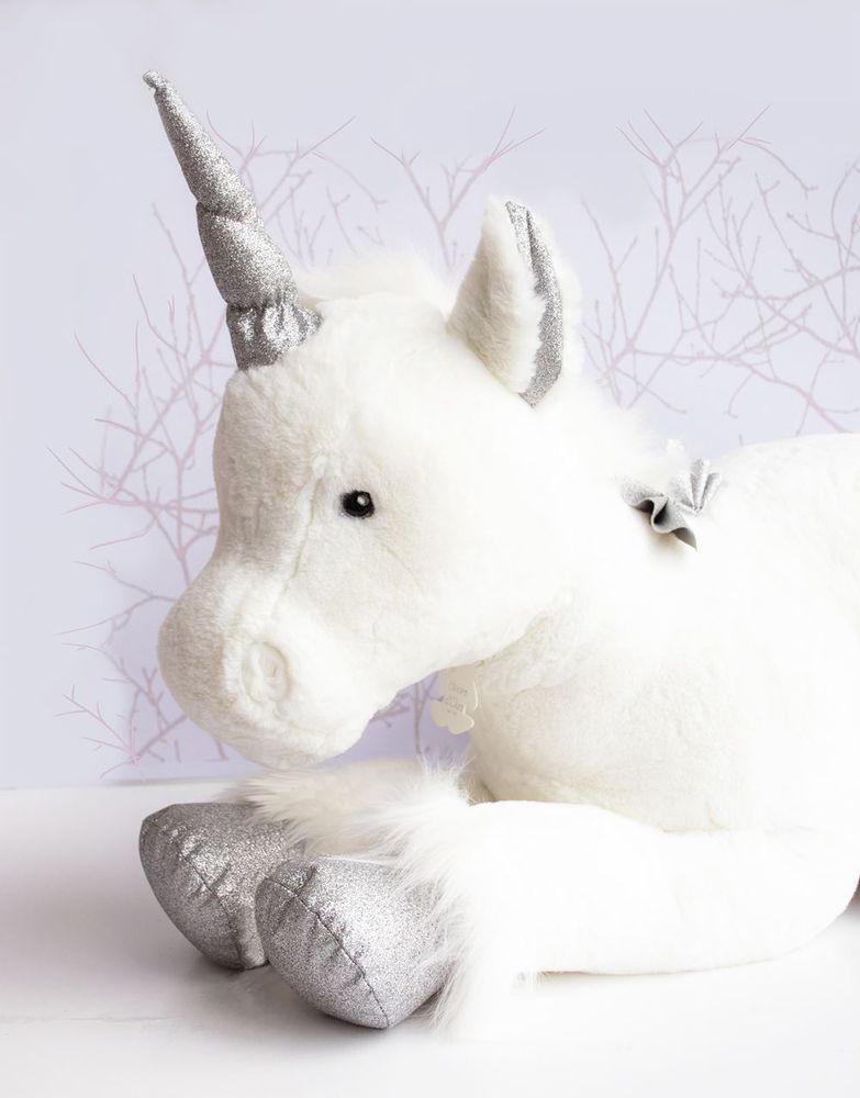 Peluches - LICORNE ALLONGEE 100 cm - HISTOIRE D'OURS