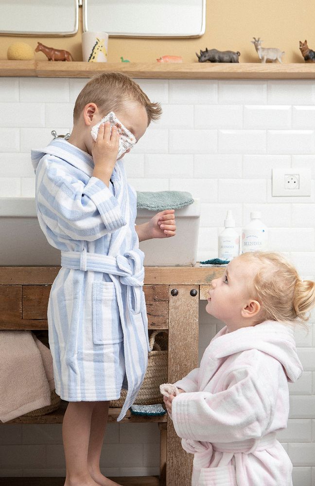 Bathrobes - Jules et Julie Bleu - Bathrobe and glove - ESSIX