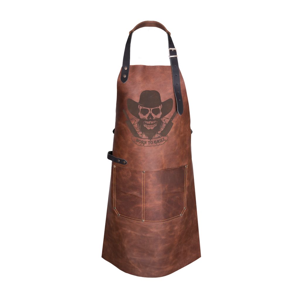 Linge de table textile - Tablier en cuir « Born to Grill » édition limitée - BRICKWALLS AND BARRICADES B.V.
