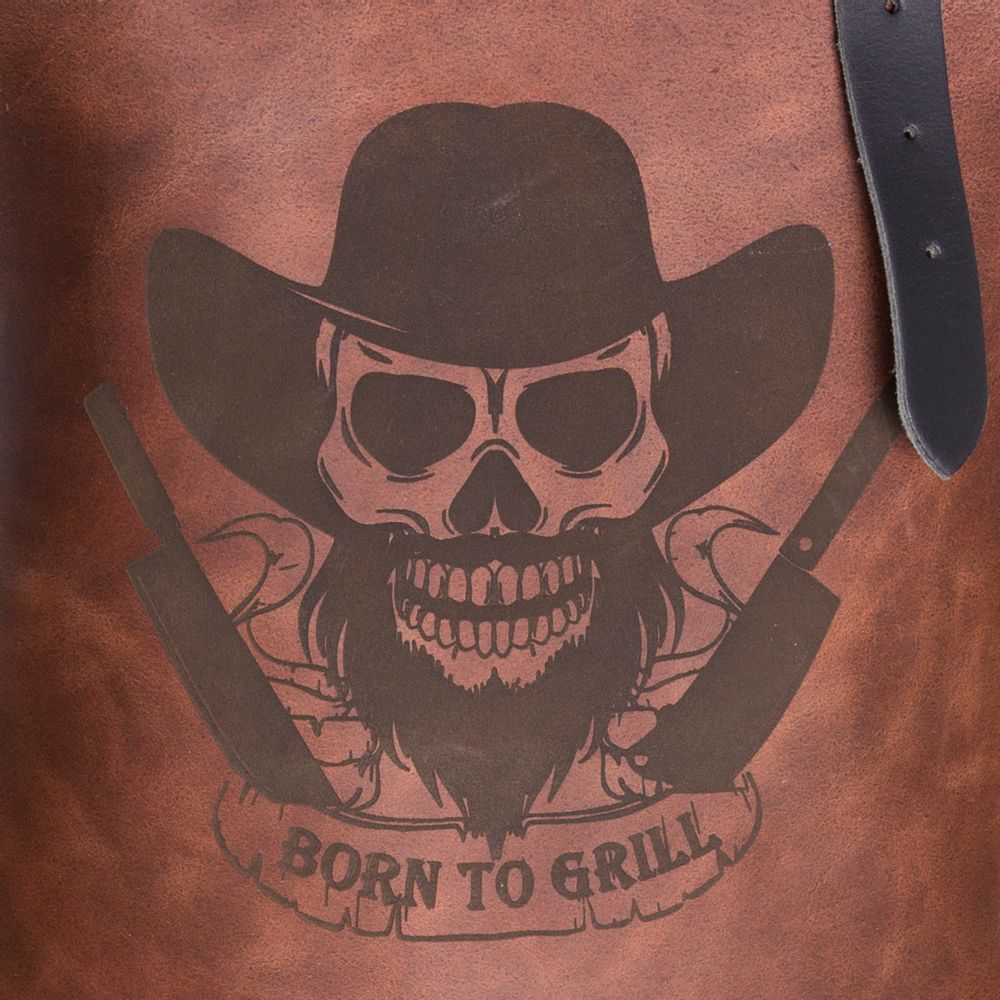 Linge de table textile - Tablier en cuir « Born to Grill » édition limitée - BRICKWALLS AND BARRICADES B.V.