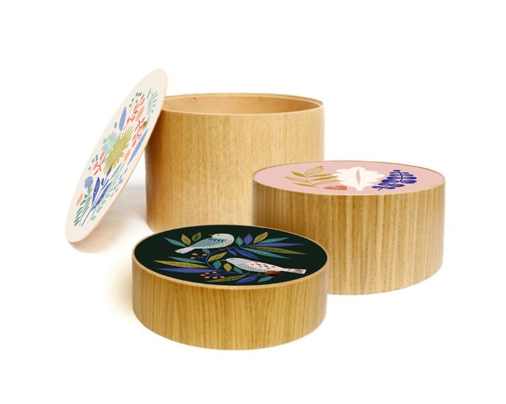 Storage boxes - Mini Labo Oak Storage Boxes - ATOMIC SODA