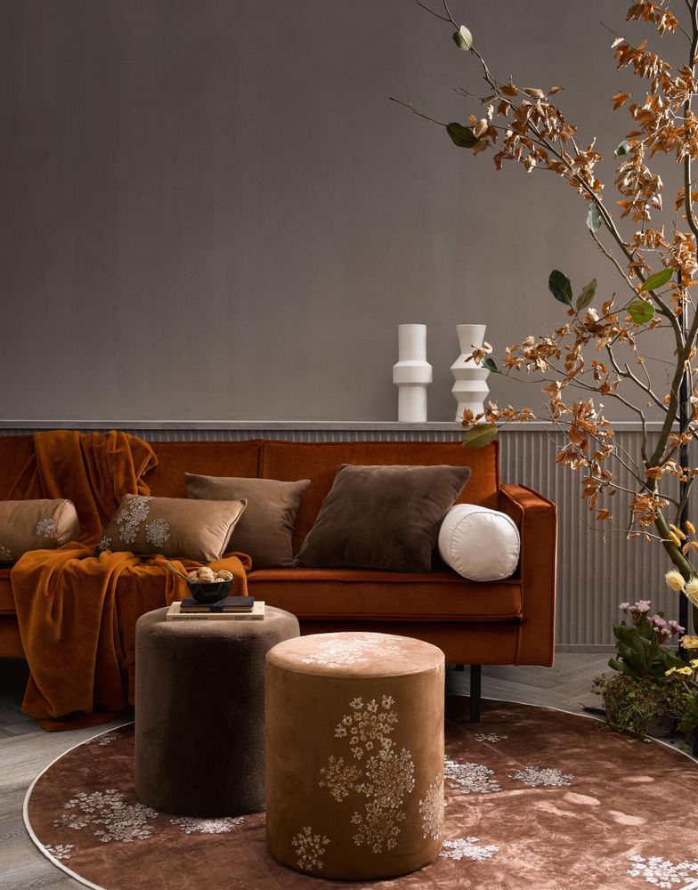 Repose-pieds - ESSENZA Lauren pouf cannelle - ESSENZA