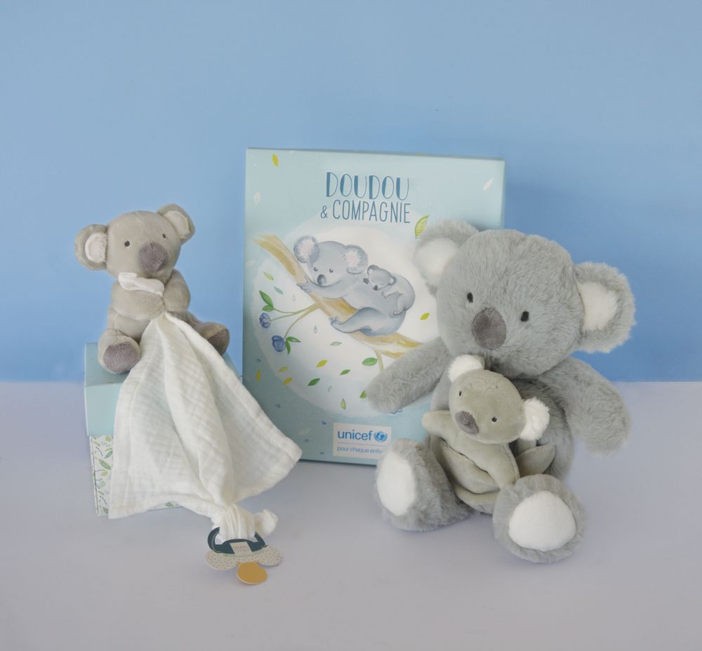 Soft toy - UNICEF - Doll with dummy holder - koala - DOUDOU ET COMPAGNIE