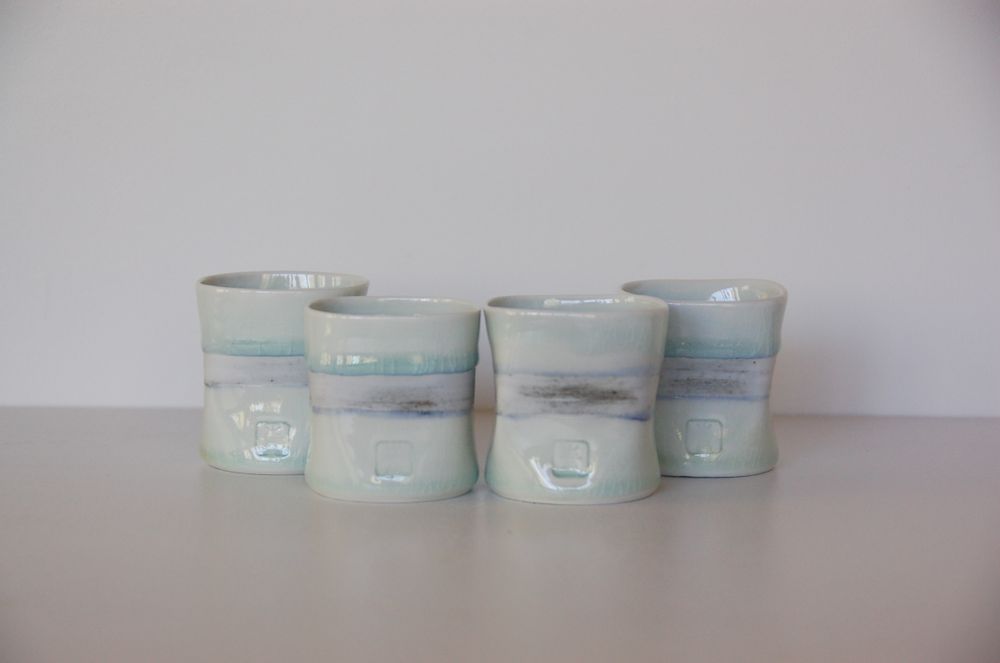 Tasses et mugs - Tasse à café carrée en porcelaine. - BLEU TERRE