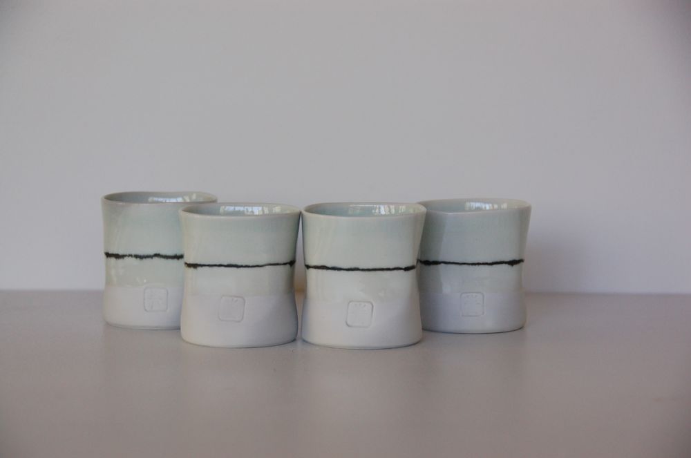 Tasses et mugs - Tasse à café carrée en porcelaine. - BLEU TERRE