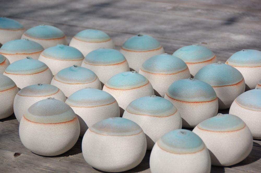 Vases - Galet - Soliflore en porcelaine - BLEU TERRE